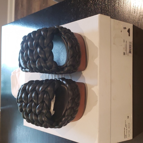 NWB! Chloe Wavy Leather Platform Slides 6/ 36 - Picture 2 of 8